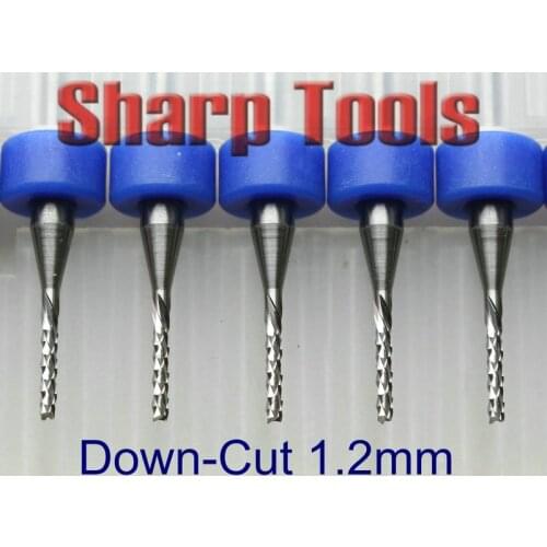 10pc 3.175*1.2mm Down Cut CNC PCB Bits Milling Tools Tungsten Carbide Cutter Left Spiral PCB End Mill Cutter Router Drill Set