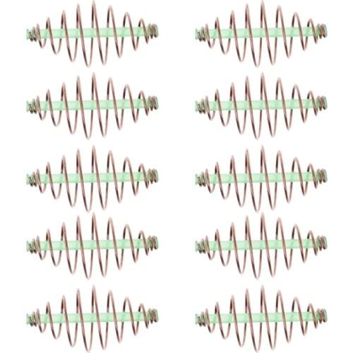 10pcs Bait Thrower Fishing Feeder Spring Coil Inline Method Feeder Coil Inline Metal Bait Thrower Feeders Method 3.5x1.8cm