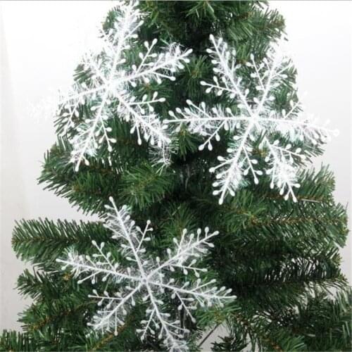 3 pcs/lot 11cm Christmas Ornament White Plastic Christmas Snowflake Tree Window Christmas Decorations For Home