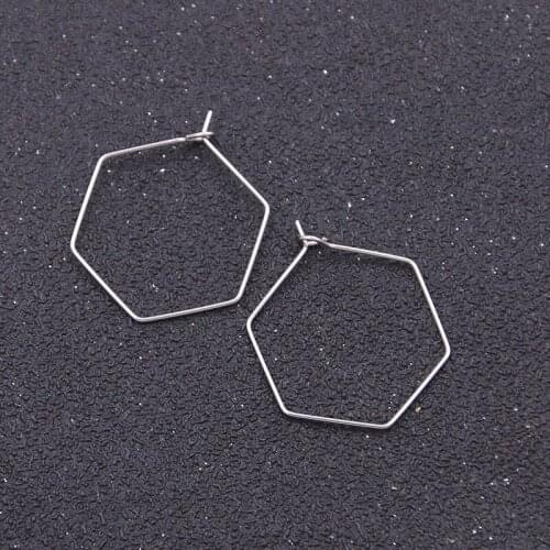 40Pcs 29*31mm Geometric Polygon Pendant Stainless Steel Pendant Open Adjustable Frame Mold Frame DIY Jewelry Material