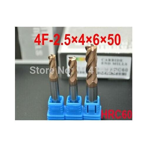 4F-2.5*4*6*50,HRC60,carbide end mills,Carbide Square Flatted End Mill , the lathe tool,boring bar,cnc,machine