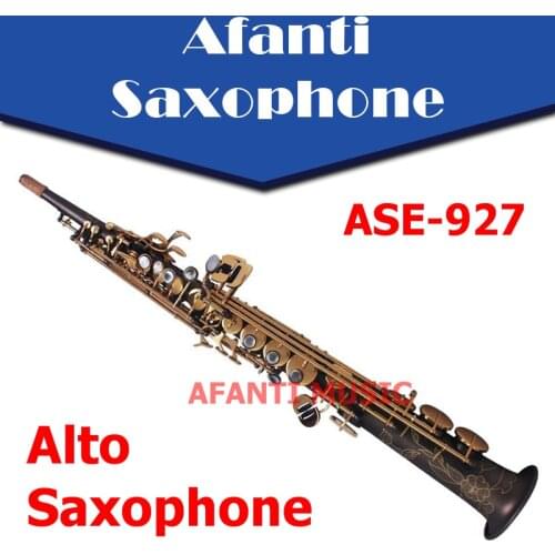 Afanti Music Bb tone / Brass body / Black Nickel Gold Soprano Saxophone (ASE-927)