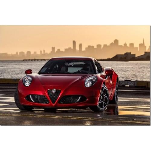 Alfa Romeo 4C Supercar Picture Wall Art Posters and Prints Modern Canvas Painting for Living Room Decor