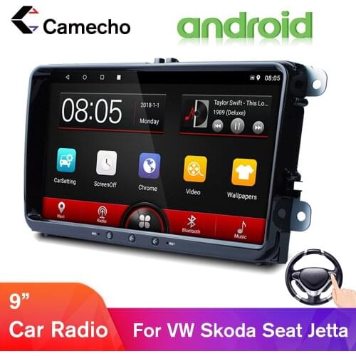 Camecho 2 Din Car Radio Android 8.1 9'' Car Multimedia Player GPS Navigation 2 din Car Stereo For VW Skoda Seat Jetta Polo Golf