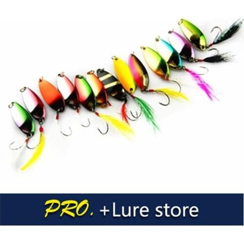 Free shipping 20pcs 3.4g 4.5g Salon,Bass,Pike Killer Metal Spoon Fishing fishing set of spinners spoon lure bait