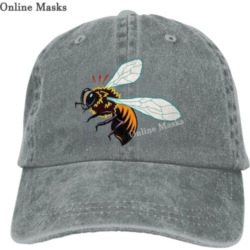 Bee Fox Chicken Animal Carton Baseball Cap for Women Fashionable Adjustable Washed Cotton Black Outdoor Denim Dad Hat for Men
