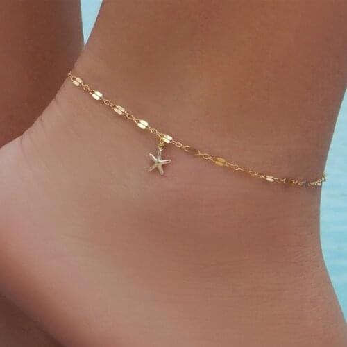 Women Gold Starfish Pendant Ankle Chain Anklet Bracelet Foot Beach Anklet Jewelry For Female Girls Jewelry Leg Chain 2019 New