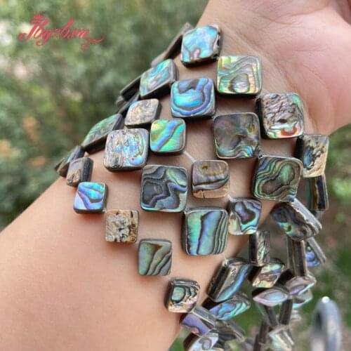 8/10/12mm Natural Multicolor Abalone Shell Beads rhombus Loose Stone Beads For DIY Necklace Bracelet Jewelry Making Strand 15"