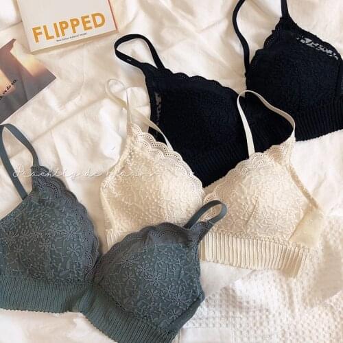 Only A Bra, 2021 Fall Comfortable Bralette,The Triangle Cup Full Cotton Cup Women Sexy Sleepwear French Retro Style Underwear