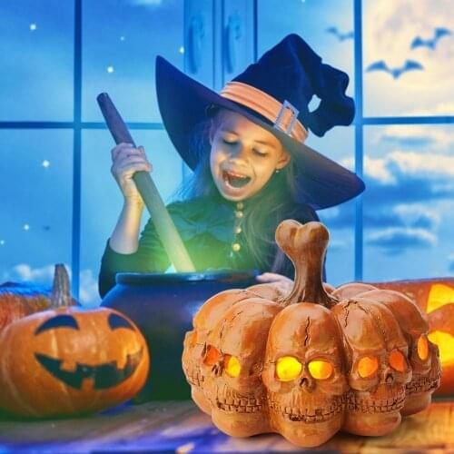 8 Skeleton Head Pumpkin Lights Halloween Decorative LED Light Festival Bar Home Party Decor Halloween Ornament