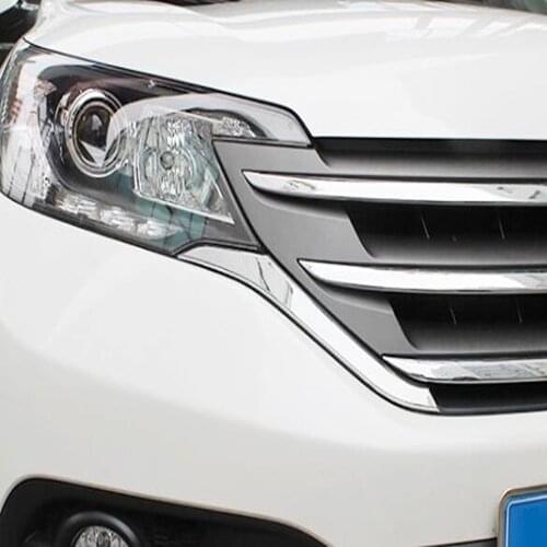 For Honda CRV CR-V 2012 2013 2014 ABS Chrome Front Grills Decorative Cover Frame Trim Grilles Decoration Strip accessories