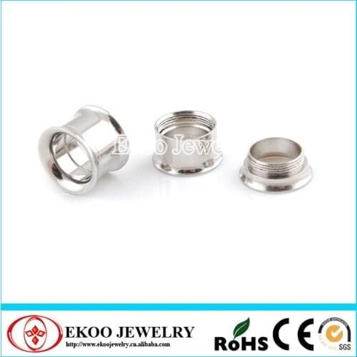 316L Surgical Steel Internally threaded Double Flared Plug 2.5mm-16mm One Pair of Each Sizes Lot of 20pcs Body Jewelry