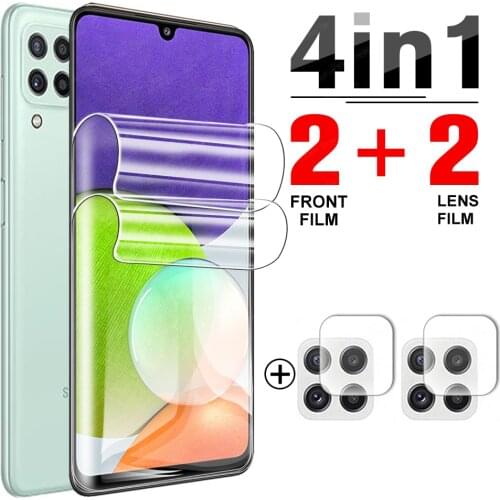 4-in-1 Hydrogel Film for Samsung Galaxy A22 Full TPU Screen Protector Film For Svmsung A12 M12 M62 F62 protective film not glass