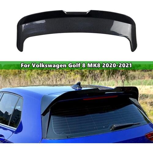 Car Exterior Rear Bumper Lip Tail Wing For VW Golf 8 2020-2021 Glossy Black Trunk Spoiler Roof Splitter