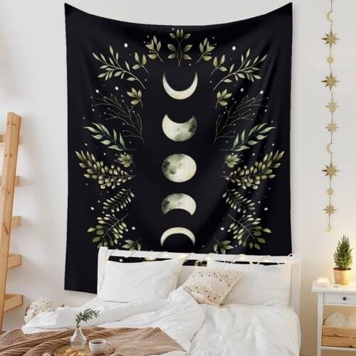 INS crescent plant hand-painted tapestry background cloth home living room bedside decoration wall hanging picture