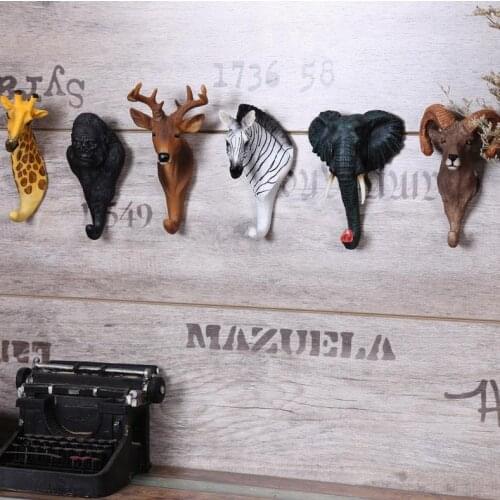 Head Arts Crafts The entrance hook hook hanging wall animal American deer head decoration personality Home Furnishing wall door