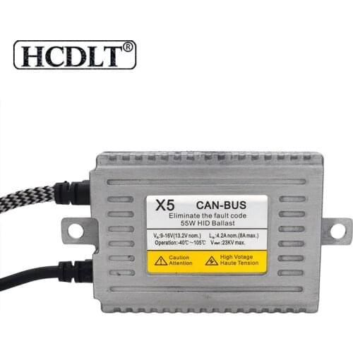 HCDLT 12V 55W DLT X5 Canbus Ballast HID Decoder Error Free AC Slim HID Reactor Replacement For Car Headlight Fog Light H1 H3 H7