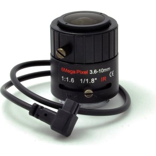 HD MegaPixels 6MP 3.6-10mm Manual Zoom Auto IRIS Varifocal VF Lens 1/1.8" CS Mount CCTV Lens FOR Security IP Camera SL-3610A6MP