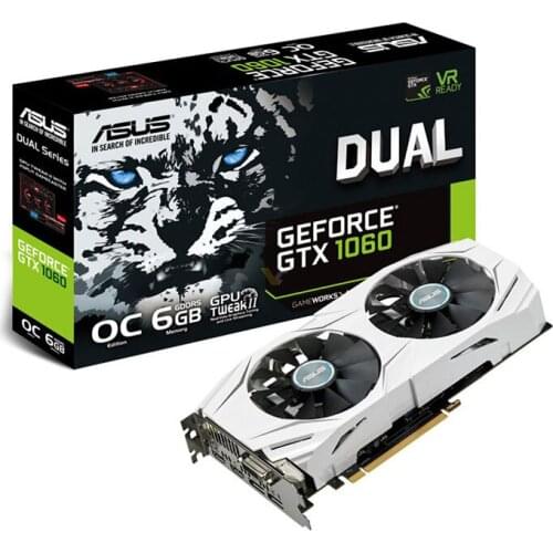 ASUS NVIDIA DUAL GTX1060 O6G GDDR5 192 bit 8008 MHz Desktop Gaming Graphics Card