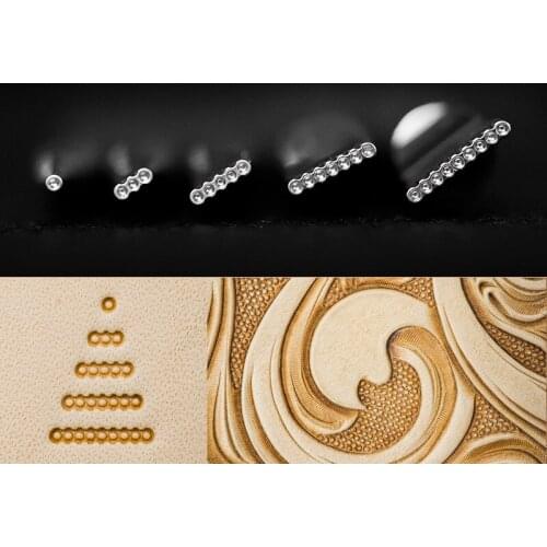 Leather carving tool pringt tool, edge groove diy tool embossing stamp leather working sadele stainless steel bead pattern