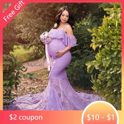 Lace Fishtail Pregnancy Dress Photography Maternity Dresses For Photo Shoot Maternity Photography Props Vestidos Pregnant Clothe