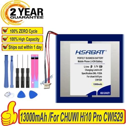 Top Brand 100% New 13000mAh Battery for Chuwi Hi10 Pro CW1529 10.1" Tablet inner 30125130 Polymer li-ion Batteries + free tools