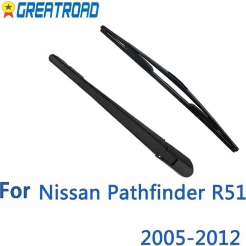 Wiper 12" Rear Wiper Blade & Arm Set Kit For Nissan Pathfinder R51 2005 - 2012 2006 2007 2008 Windshield Windscreen Rear Window