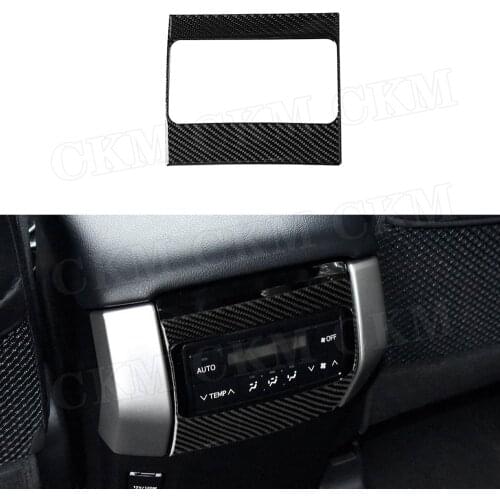 Carbon Fiber Rear Air Condition Outlet Vent Button Trim frame Cover Sticker For Toyota Land Cruiser Prado 2010-2018