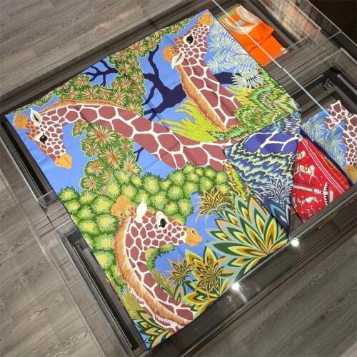 Real Mulberry Silk Scarf Women Luxury Handkerchief Headscarf 90CM Summer Ladies Square Scarf Shawl Beach Bandana Hijab Scarf