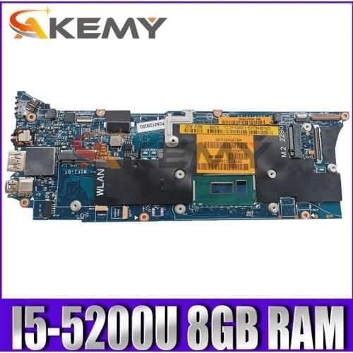 Original Laptop motherboard For DELL XPS 13 9343 I5-5200U 8GB RAM 0WF2C3 CN-0WF2C3 ZAZ00 LA-B441P Mainboard