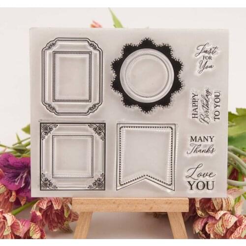 Transparent Clear Silicone Stamp/Seal for DIY Scrapbooking/photo Album Decorative Clear Stamp T1408 Border Label
