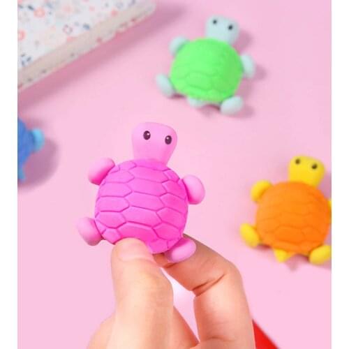 Lovely cartoon Turtle Eraser Toy Tortoise Rubber for students Writing cleaning rubber Novelty Gift Turtle rubber 4pcs/lot