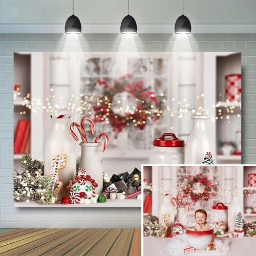 Christmas Newborn Photography Backdrop Toys Wreath Glitter Dots Baby Shower Birthday Party Background for Children Photo Studio