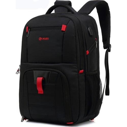 POSO Brand 17.3Inch Laptop Backpack Portable Anti-theft Nylon Waterproof School Backpack Fashion Business Travel Backpack