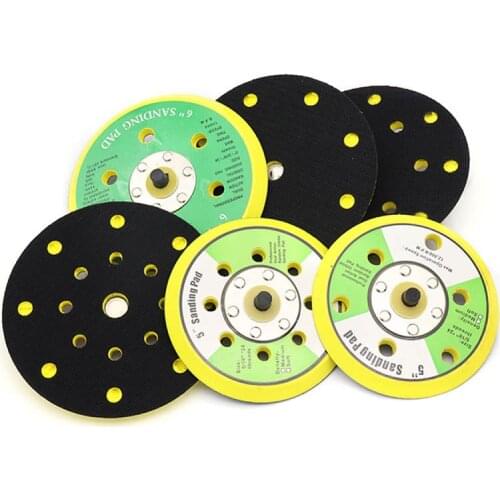 1PCS 5/6 Inch Pneumatic Flocking Sticky Pad With Hole Brushed Sheet Self-adhesive Polishing Disc For Pneumatic Grinding Machine