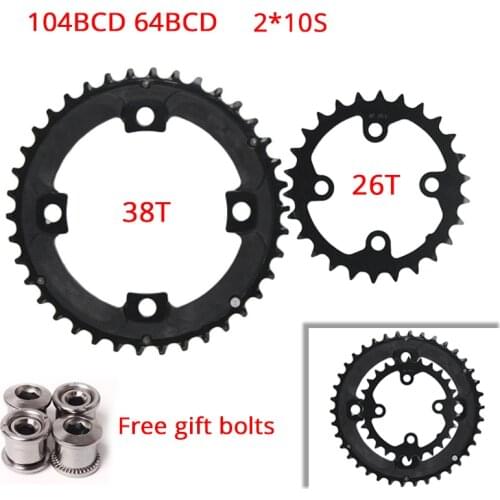 104BCD MTB Chain Ring 64BCD 26T 38T Bicycle Chainring 2*10S Aluminium Crank Set Double Mountain Road Bike Crank Bicycle Parts