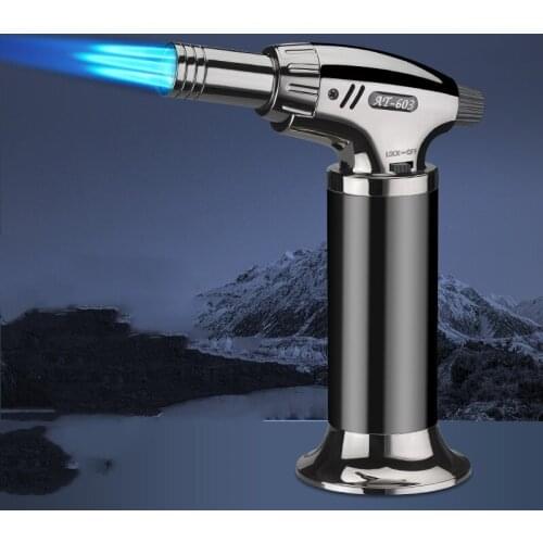 Jet Torch Lighter Turbo Refillable Gas Windproof Lighter Outdoor Powerful Metal BBQ Big Flame Cigar Spray Gun Cigarette Lighter