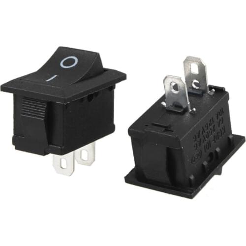 YOCOMYLY 20 Pcs NEW Black SPST 2 Pins On-Off Boat Rocker Switch for 21x15mm panel
