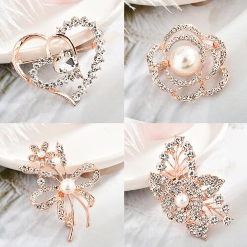 Women Crystal Custom Shawl Ring Clip Scarves Fastener Silk Scarf Buckle Brooch Wedding Jewelry Female Fashion Gift