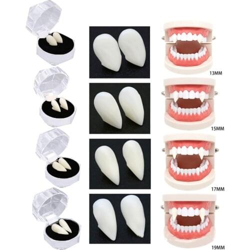 1 pair Halloween Vampire Fangs Teeth Dentures Zombie Dentures Cosplay Makeup Props Horror Festival Party DIY False Teeth Decor