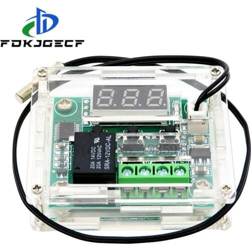 10PCS W1209 DC 12V Red heat cool temp thermostat temperature control switch temperature controller + Acrylic Box