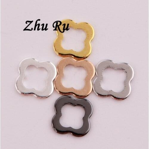 10pcs ZHU RU 8mm Charms Hollow Clover flower leaves Ancient religious symbol connector Pendant Necklace DIY Jewelry Making