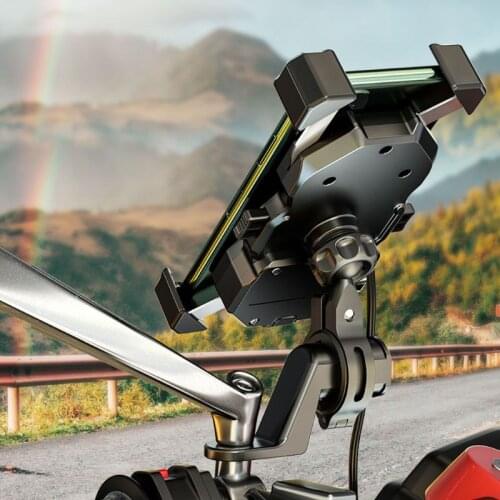 12V Motorcycle QC3.0 USB Qi Wireless Charger Mount Holder Stand for Cellphone