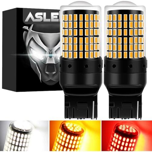 2pcs NEW W21W P21W PY21W T20 LED 7440 1157 3157 1156 BA15S BAU15S Car Led Bulbs Lamp for Turn Signal Light Brake Light 144SMD