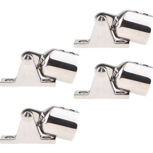 4PCs Stainless Steel Top Cap Eye End Boat Hinge Mount Bimini Top Hardware 1"