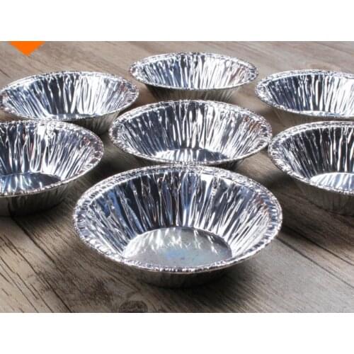 50/100pcs Disposable baking Tinfoil small bowl,high temperature metal bowl, cake egg tart aluminum foil tray