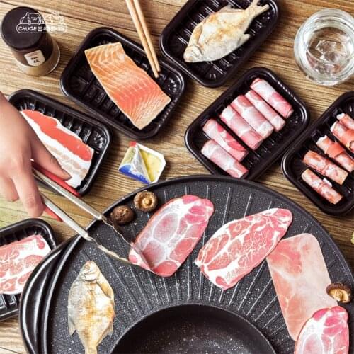 50 pcs/lot Novelty Item Cute Creative Paper Fish/Meat Sticky Notes Memo Pad Bookmark For Gift Korean Stationery School Supplies