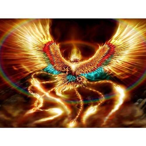 5D DIY diamond embroidery Golden Phoenix diamond painting Cross Stitch full square Rhinestone mosaic home decoration