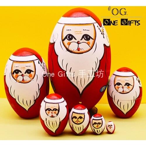 7pcs/set Santa Claus Matryoshka Doll Cartoon Anime Nesting Dolls Babushka Russian Doll Kids Education Toys Home Christmas Decor