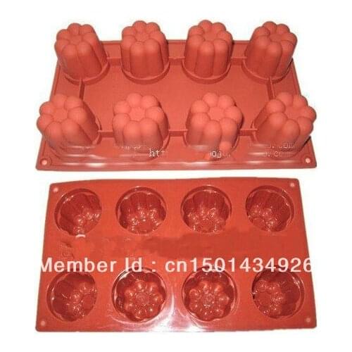 8 hole Large lace cylindrical silicone mould cake mold kitchen tools